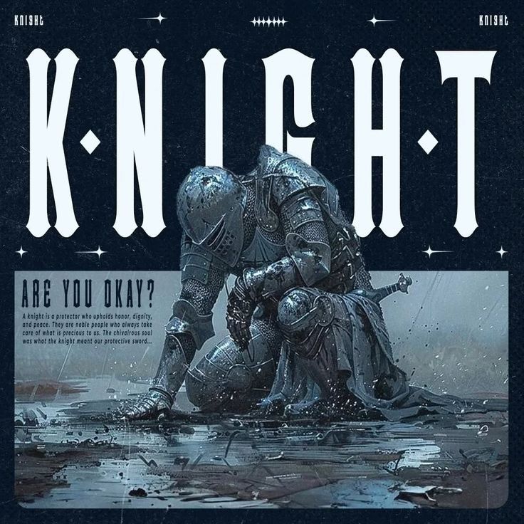 A knight portrait etched in warm medieval tones