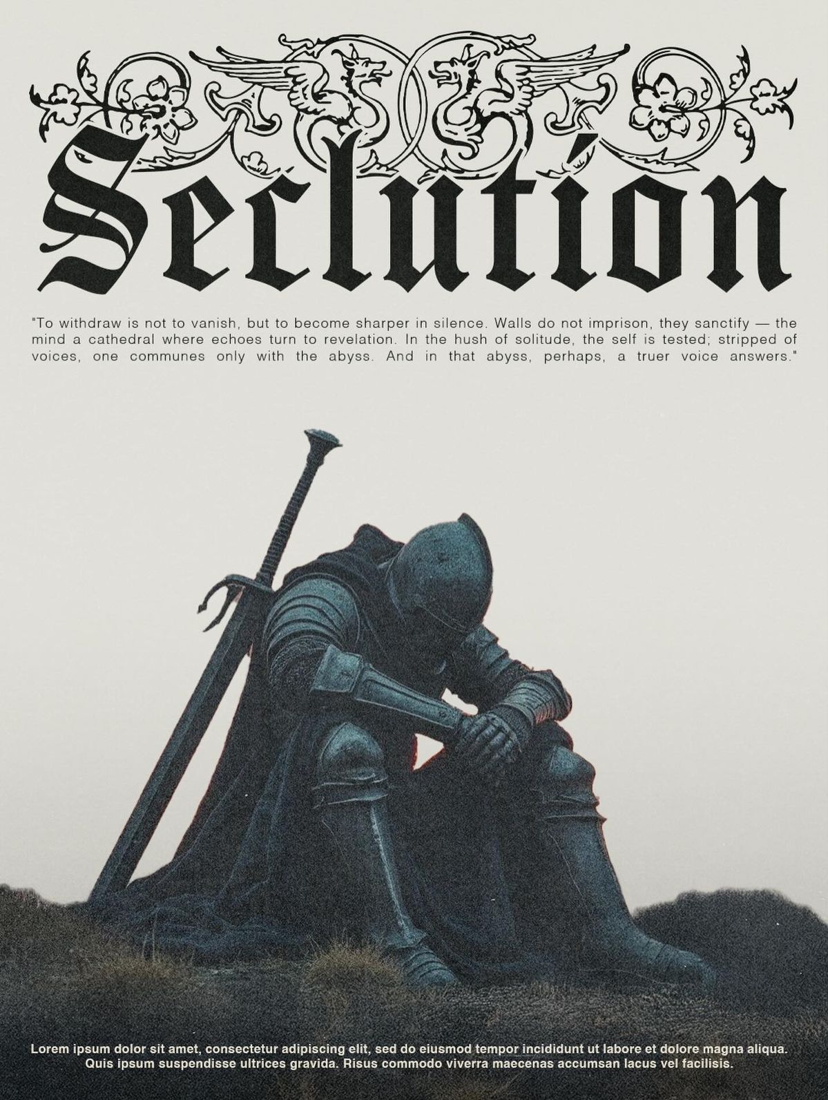 A lone warrior seated in quiet seclusion